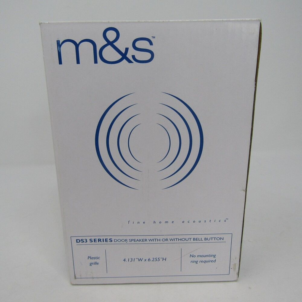 M&S DS3B White Door Speaker Fine Home Acoustics Intercom with Bell Button NEW
